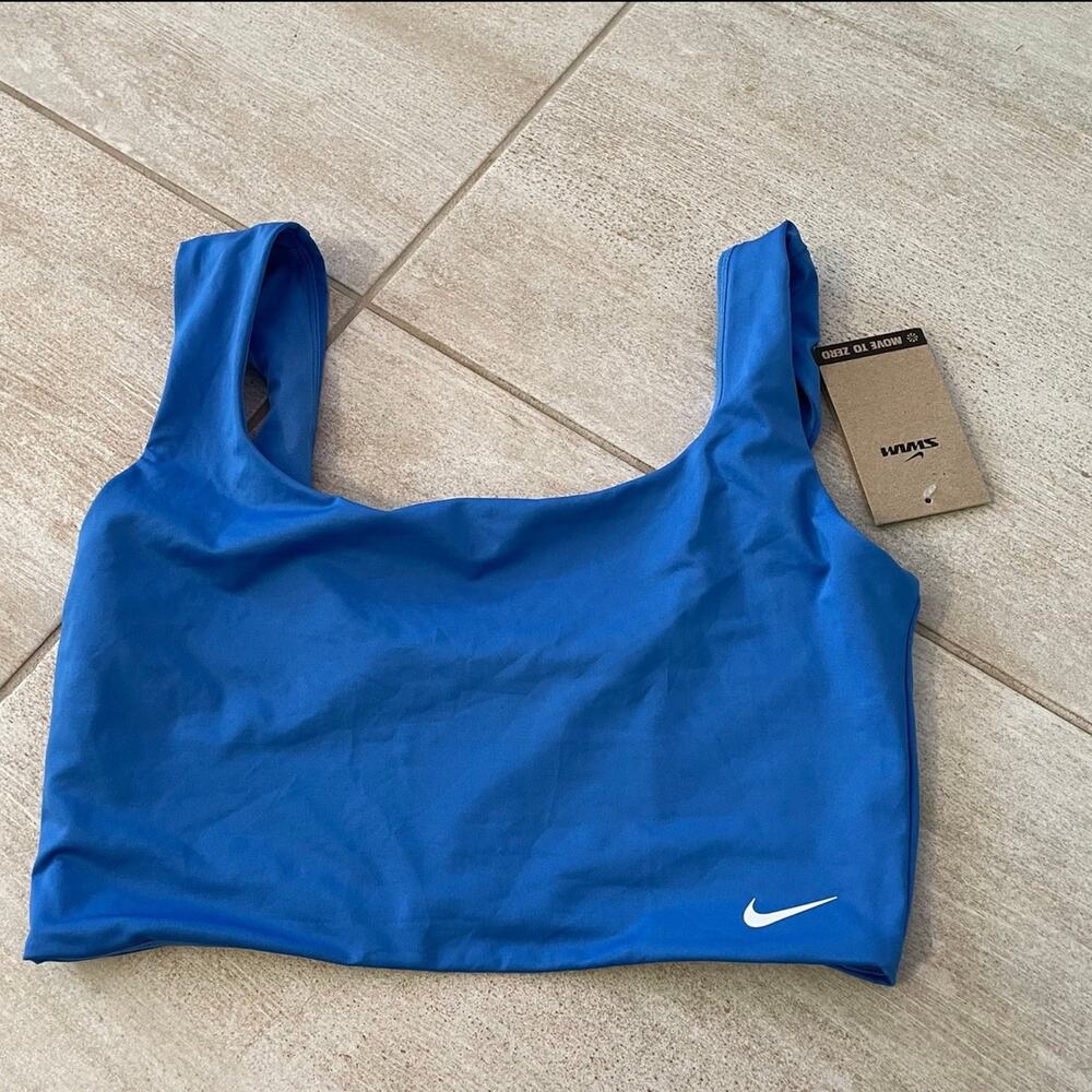 NEW NIKE ESSENTIAL CROP SWIM TOP SZ LARGE! - 0121